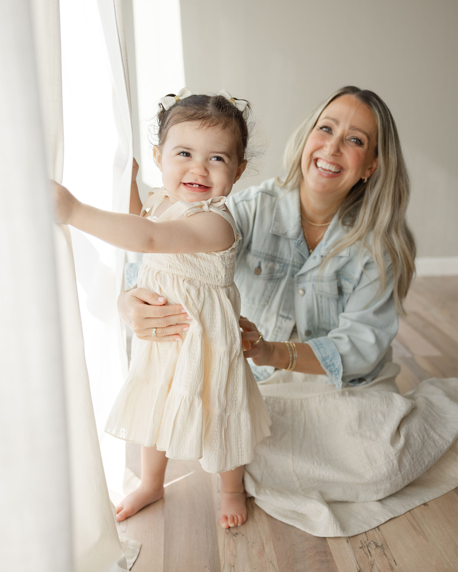 Diamonds Direct Mother’s Day employee photoshoot featuring fine jewelry.