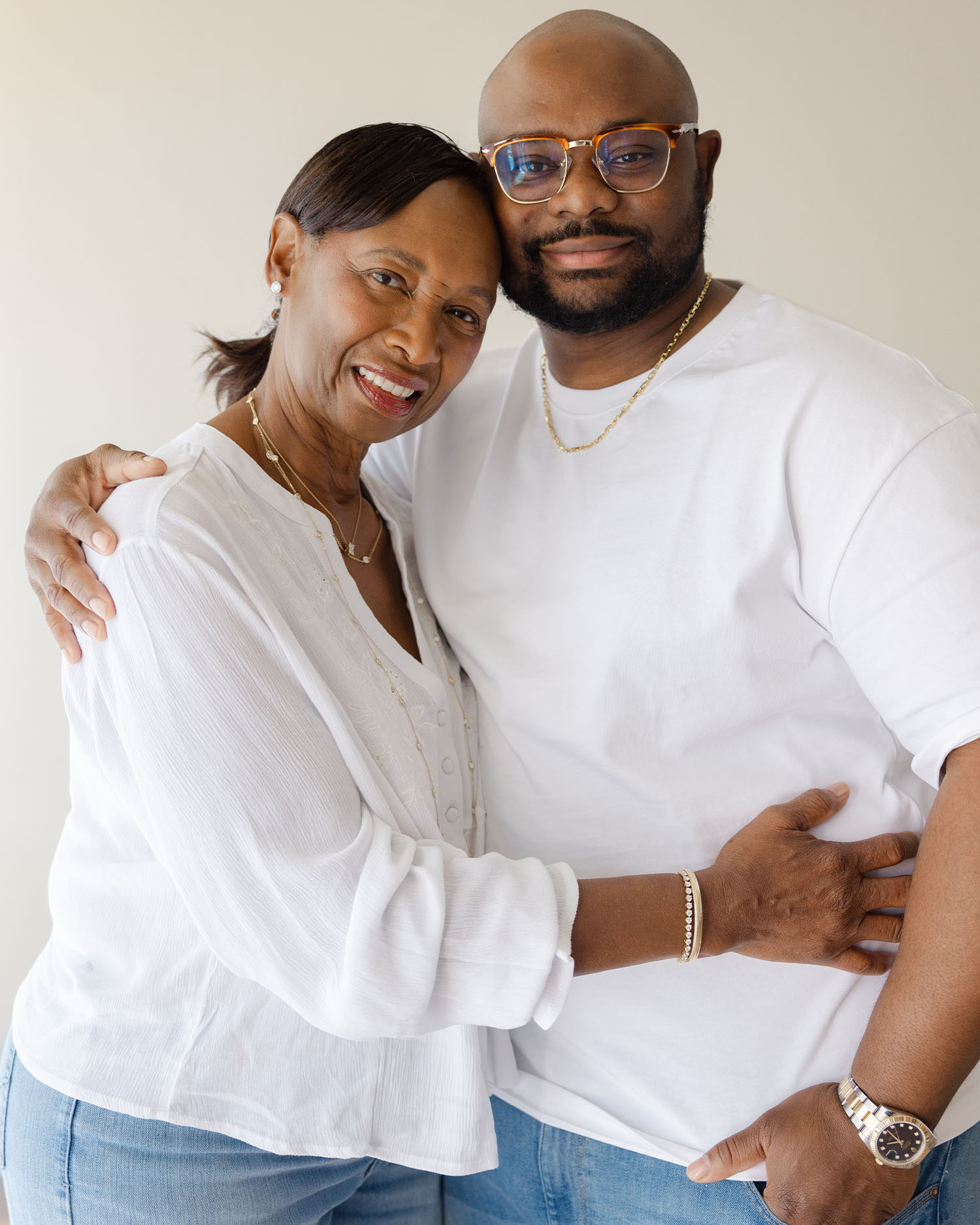 Diamonds Direct Mother’s Day employee photoshoot showcasing gold jewelry.
